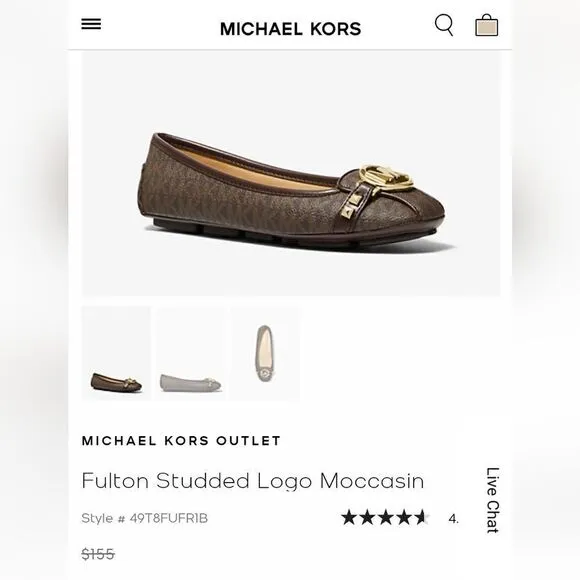 Michael Kors Fulton Studded Logo Moccasin Flats