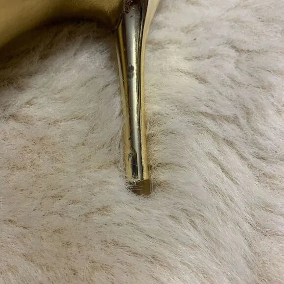 Michael Kors  Yvonne Gold glittered strappy heels size 8
