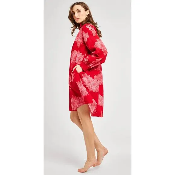 Mille Resort Bonnie Dress Claret Bloom Button Shirt Long Sleeve Tuckernuck