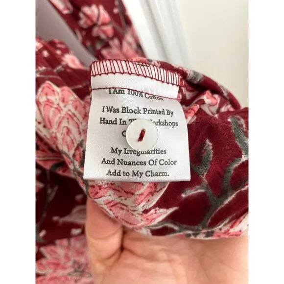 Mille Resort Bonnie Dress Claret Bloom Button Shirt Long Sleeve Tuckernuck