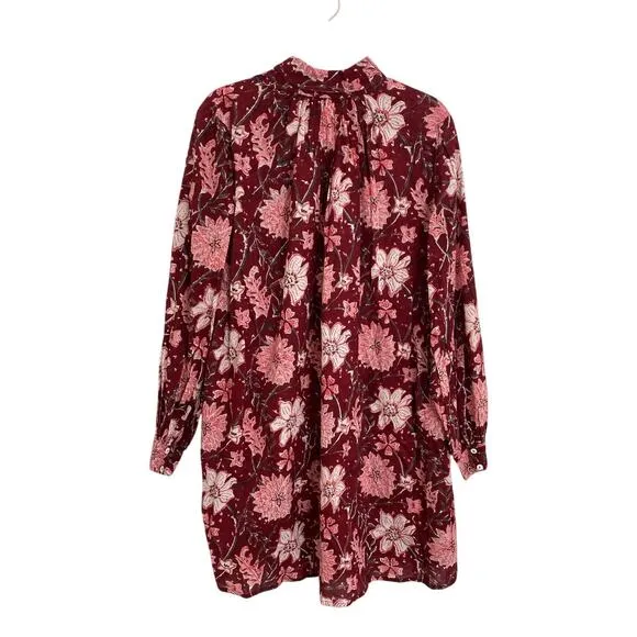 Mille Resort Bonnie Dress Claret Bloom Button Shirt Long Sleeve Tuckernuck