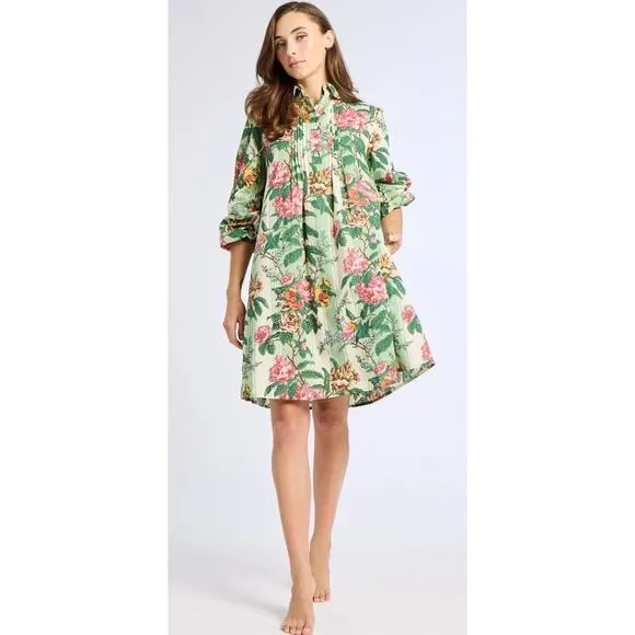 Mille Resort Bonnie Dress Claret Bloom Button Shirt Long Sleeve Tuckernuck