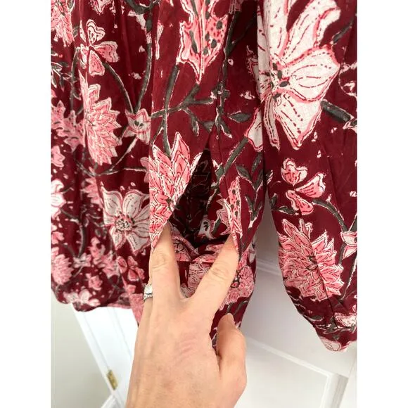 Mille Resort Bonnie Dress Claret Bloom Button Shirt Long Sleeve Tuckernuck