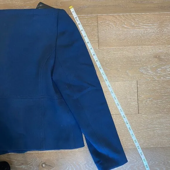 Milly Cropped Blazer with Lamb Leather | 10