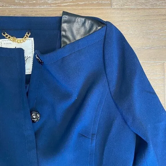 Milly Cropped Blazer with Lamb Leather | 10