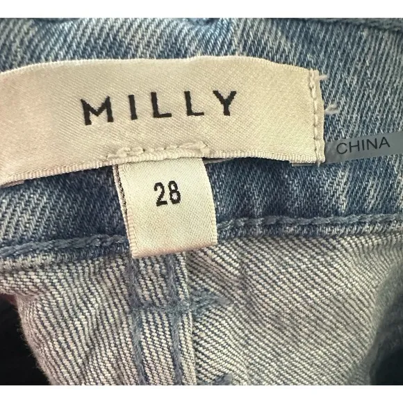 MILLY Gale Skinny Ankle Braided Belt-Loop Denim Blue Jeans - Sz 28