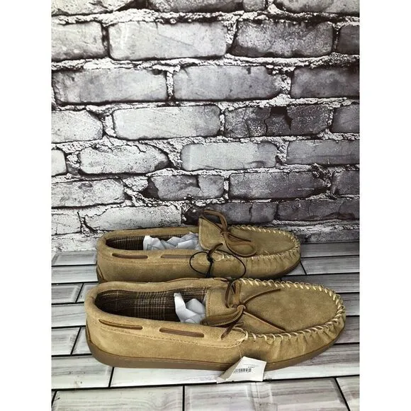 Minnetonka 41251 Cinnamon Tory Traditional Trapper Tan Suede Moccasin Men 12M/45