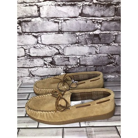 Minnetonka 41251 Cinnamon Tory Traditional Trapper Tan Suede Moccasin Men 12M/45