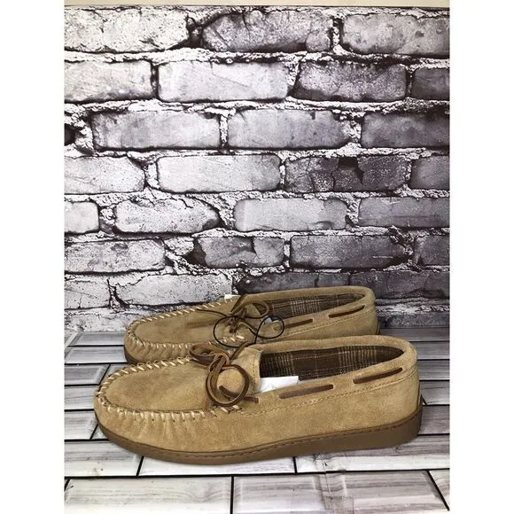 Minnetonka 41251 Cinnamon Tory Traditional Trapper Tan Suede Moccasin Men 12M/45
