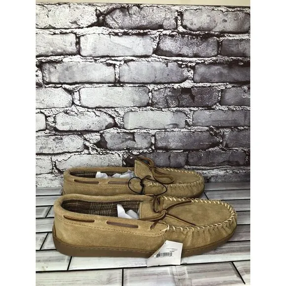 Minnetonka 41251 Cinnamon Tory Traditional Trapper Tan Suede Moccasin Men 12M/45