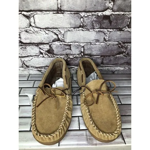 Minnetonka 41251 Cinnamon Tory Traditional Trapper Tan Suede Moccasin Men 12M/45