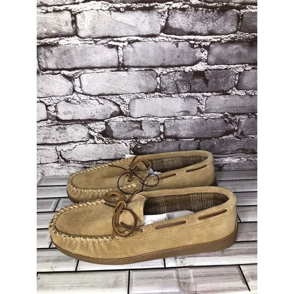 Minnetonka 41251 Cinnamon Tory Traditional Trapper Tan Suede Moccasin Men 12M/45