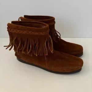 Minnetonka Fringe Moccasins Brown 8