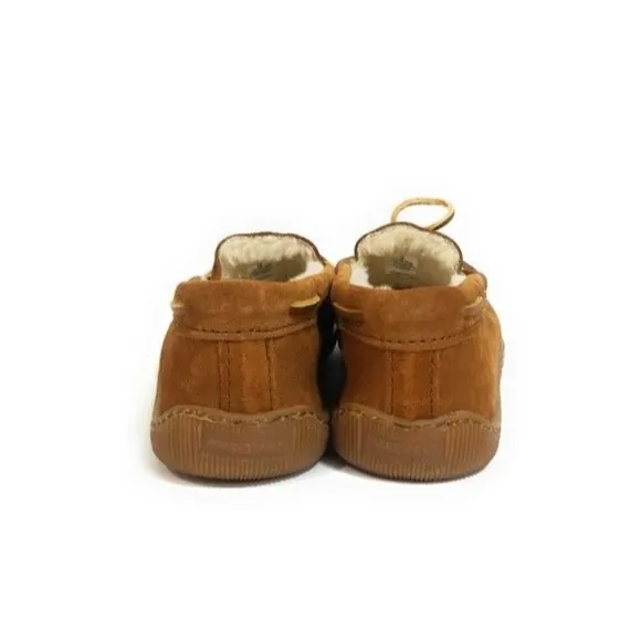 Minnetonka Mens Piled Lined Hardsole Classic Suede Moccasins Size 10