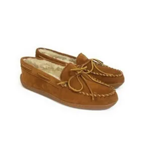 Minnetonka Mens Piled Lined Hardsole Classic Suede Moccasins Size 10