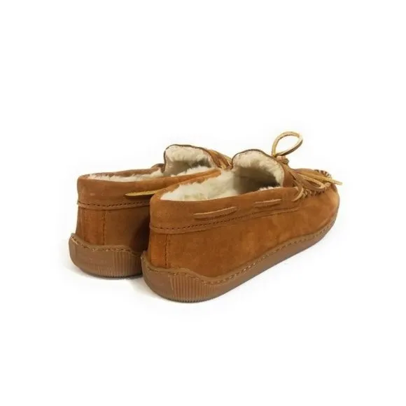 Minnetonka Mens Piled Lined Hardsole Classic Suede Moccasins Size 10