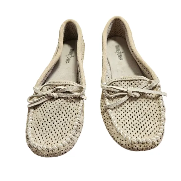 Minnetonka Moccasins Perforated Leather Ballet Flats Loafers