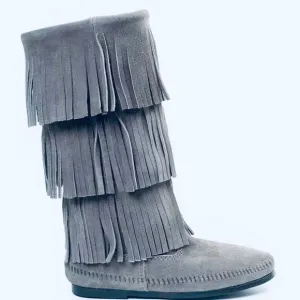 MINNETONKA Moccasins Tall Fringe Leather Boots