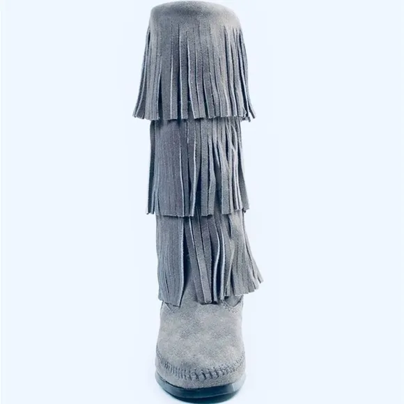 MINNETONKA Moccasins Tall Fringe Leather Boots