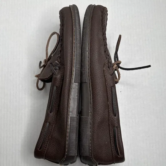 MINNETONKA MOOSEHIDE CLASSIC MOCCASINS Men's Size 13 Chocolate