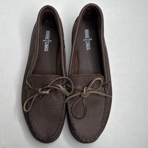 MINNETONKA MOOSEHIDE CLASSIC MOCCASINS Men's Size 13 Chocolate