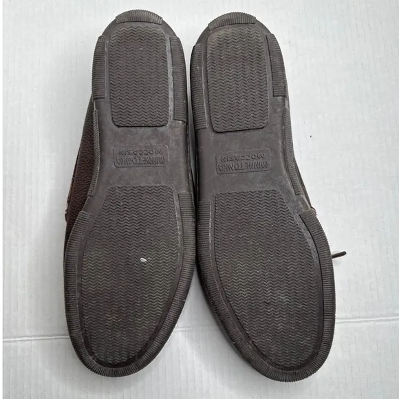MINNETONKA MOOSEHIDE CLASSIC MOCCASINS Men's Size 13 Chocolate