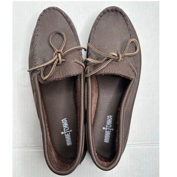 MINNETONKA MOOSEHIDE CLASSIC MOCCASINS Men's Size 13 Chocolate