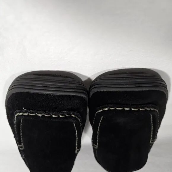 MINNETONKA Old Money BLACK Suede Leather Mocs Loafers Penny Driver Men's Size 9.