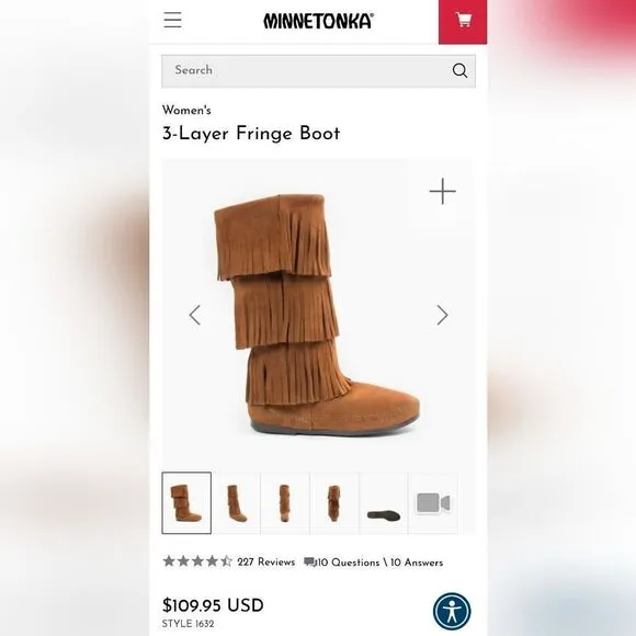 Minnetonka 3-Layer Fringe Boots