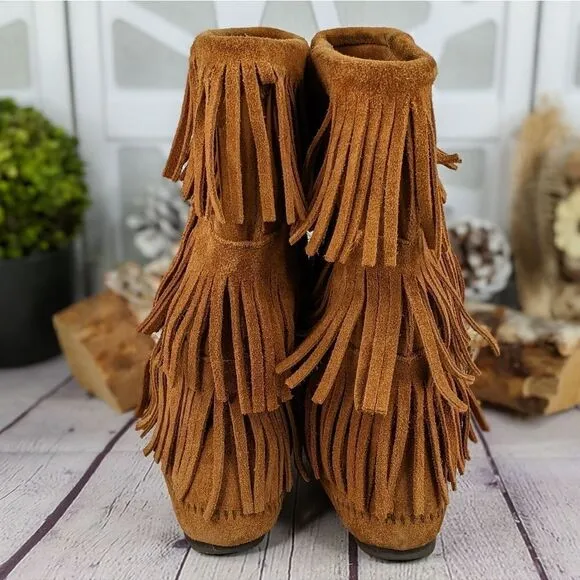 Minnetonka 3-Layer Fringe Boots