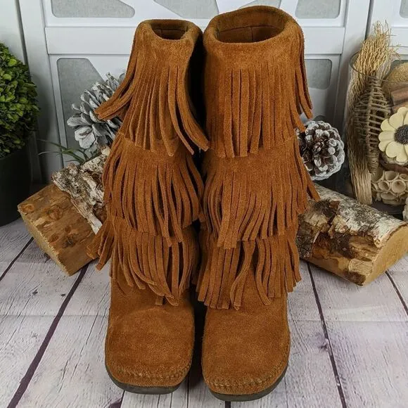 Minnetonka 3-Layer Fringe Boots