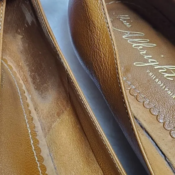 Miss Albright by Anthropologie Rosette Tassel Flats Tan Size 7.5