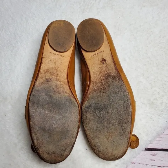 Miss Albright by Anthropologie Rosette Tassel Flats Tan Size 7.5