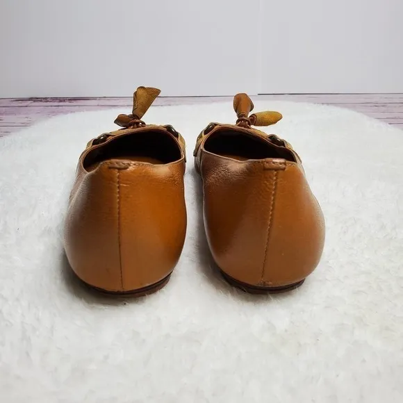 Miss Albright by Anthropologie Rosette Tassel Flats Tan Size 7.5