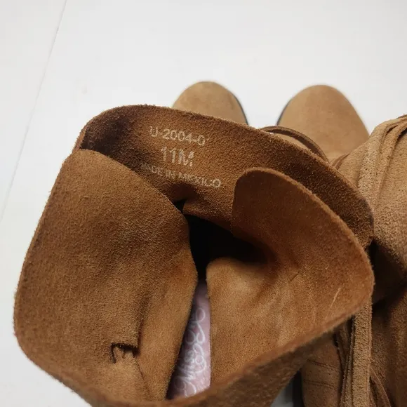 MISS MACIE Tan Leather Ankle Boots Women's 11M