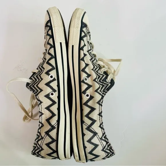 Missoni Converse Black and White Chevron Low Top Sneakers Size 8.5