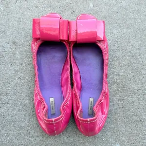 Miu Miu Patent Leather Ballet Flats Pink womens size 38