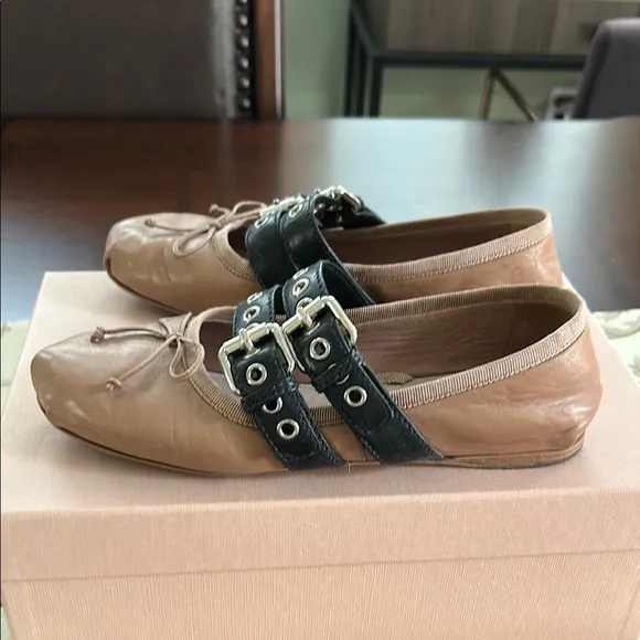 MiuMiu ballet flats in nude color