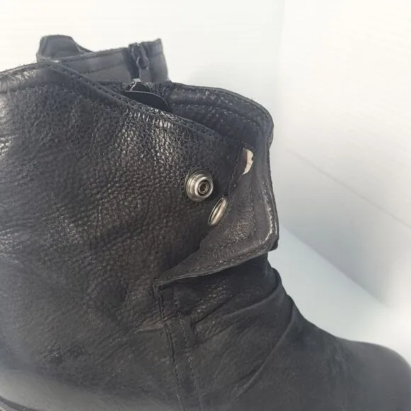 Miz Mooz Jordy Leather Heeled Boots Black Women's Size EU 39