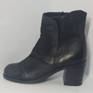 Miz Mooz Jordy Leather Heeled Boots Black Women's Size EU 39