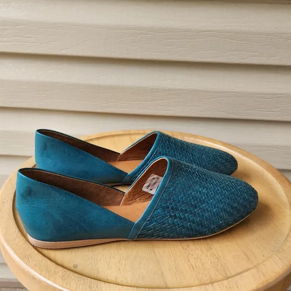 Miz Mooz leather woven flats Kris Marine size 41