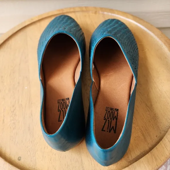 Miz Mooz leather woven flats Kris Marine size 41