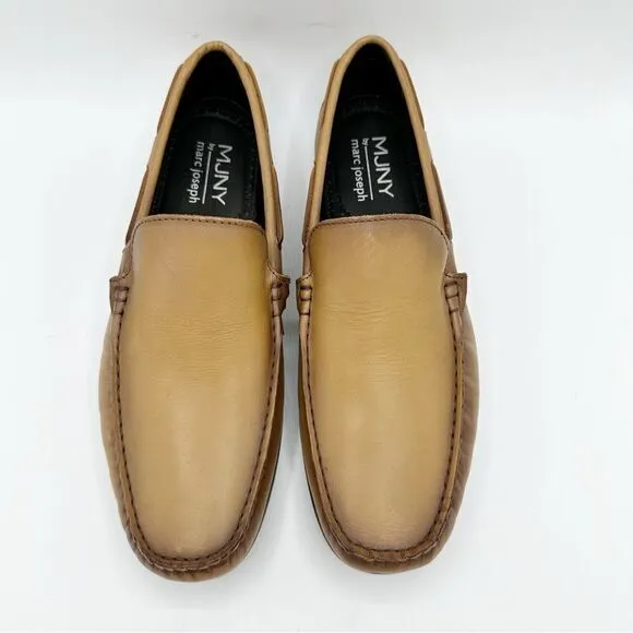 MJNY Marc Joseph Tan Plain Slip-On Driving Moccasin Sz 10