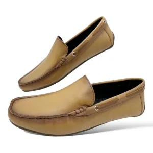 MJNY Marc Joseph Tan Plain Slip-On Driving Moccasin Sz 10