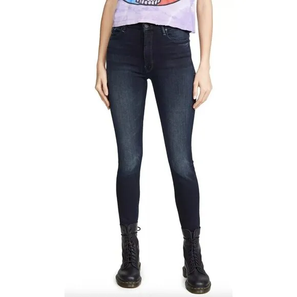 MOTHER Denim High Waisted The Looker Ankle Fray in Last Call Size 26