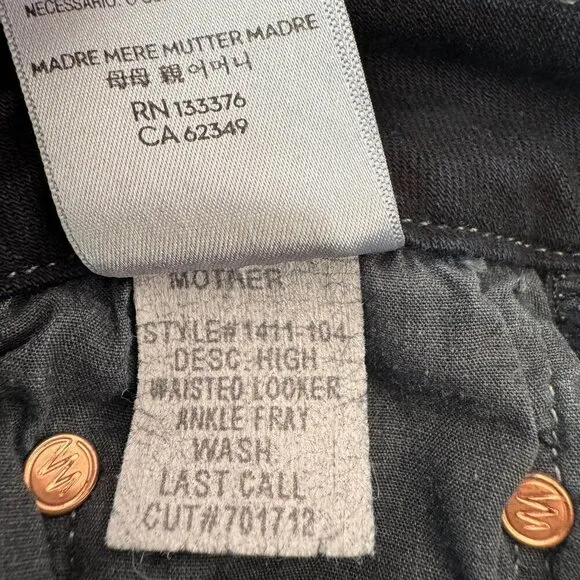 MOTHER Denim High Waisted The Looker Ankle Fray in Last Call Size 26