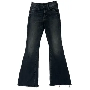 Mother Jeans Women 26 Black The Weekender Fray Night Shadow Raw Hem Mid Rise