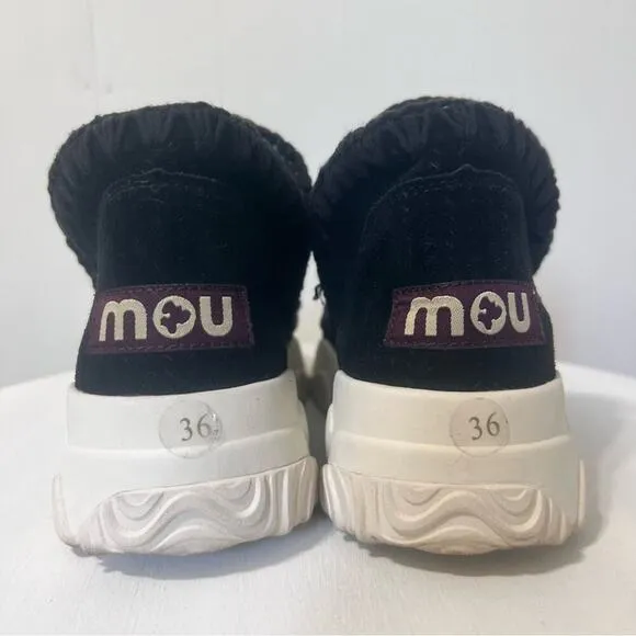 Mou Free People Training Day Suede Chunky Sneaker Moccasin Booties SZ 36 6.5