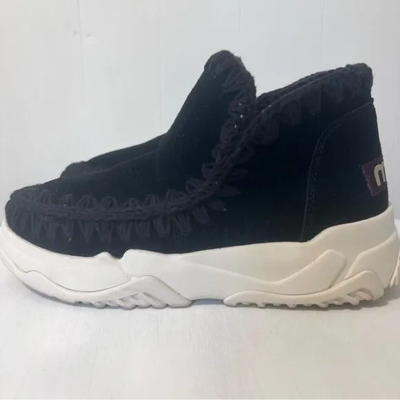 Mou Free People Training Day Suede Chunky Sneaker Moccasin Booties SZ 36 6.5