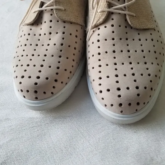 Munro preppy tan ivory leather Durell oxford flats size 9